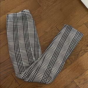 SHEIN Black and White Plaid Kids Leggings